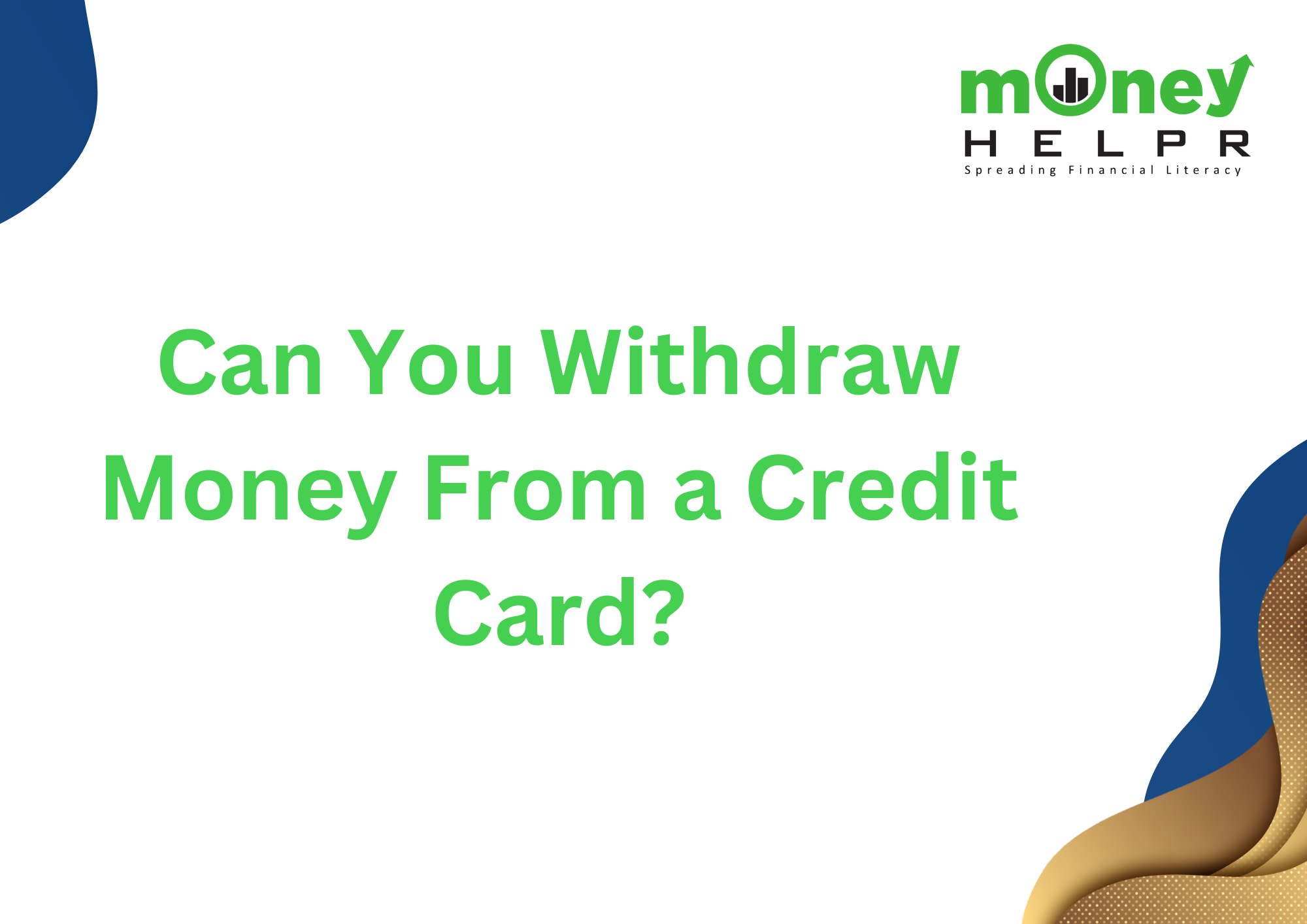 Can You Withdraw Money From a Credit Card?